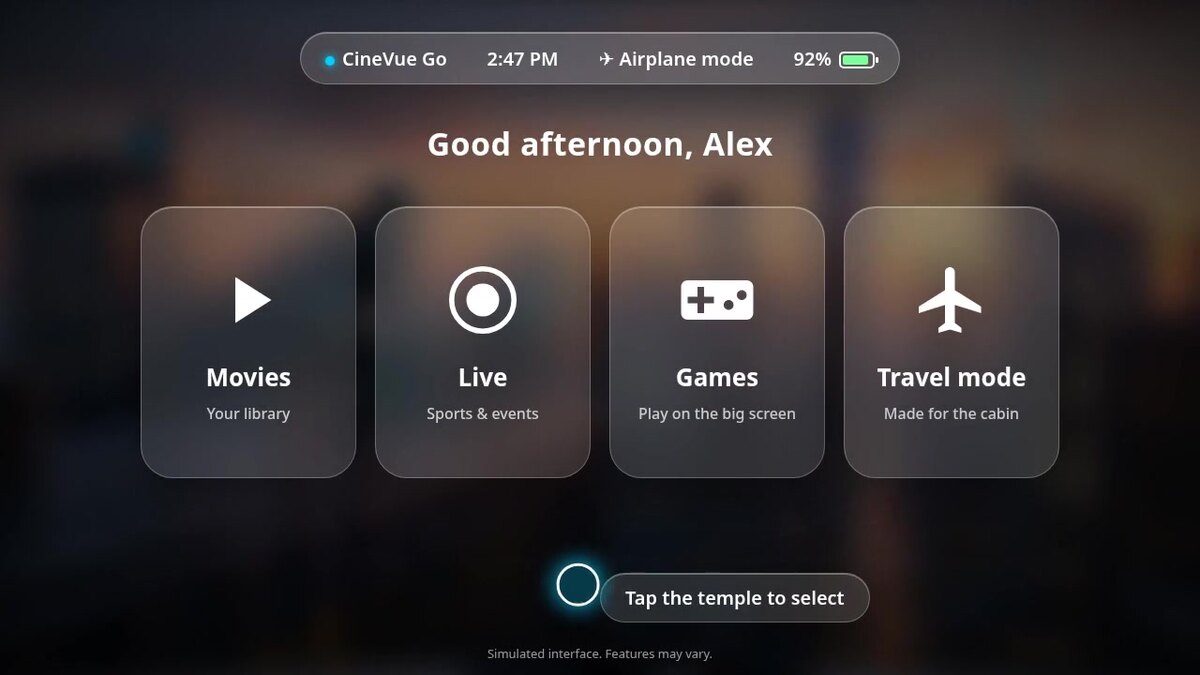 CineVue Go interface